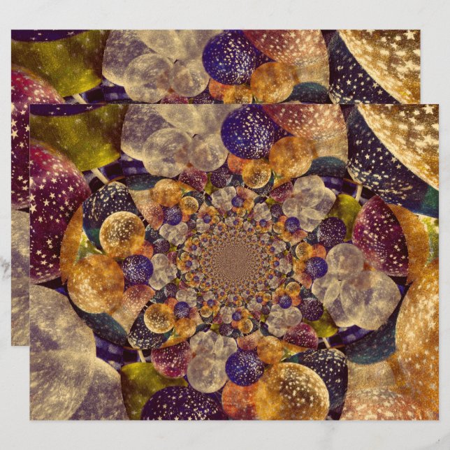 Vintag antikes Gold Lila Balloons Kaleidoskop (Vorne/Hinten)