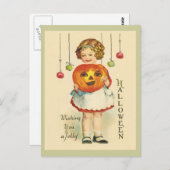Vintag antikes Halloween-Design Postcard JOL Postkarte (Vorne/Hinten)