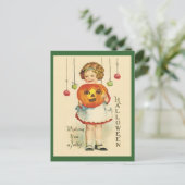 Vintag antikes Halloween-Design Postcard JOL Postkarte (Stehend Vorderseite)
