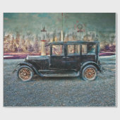 Vintag antikes Rustikales Altauto Geschenkpapier (Flach)