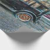 Vintag antikes Rustikales Altauto Geschenkpapier (Ecke)