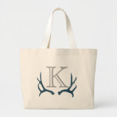 Vintag Antler Monogram Große Tasche (Vorne)