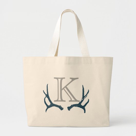 Vintag Antler Monogram Große Tasche (Vorne)