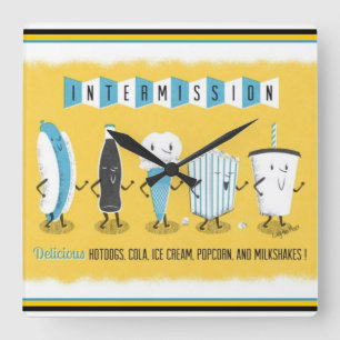 Vintag Antrieb-in der Theater-Unterbrechungs-Uhr Quadratische Wanduhr