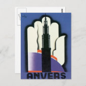 Vintag Anvers Antwerpen Postkarte (Vorne/Hinten)