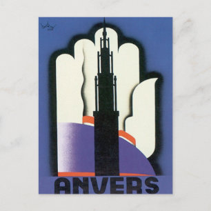 Vintag Anvers Antwerpen Postkarte