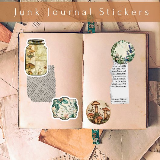 Vintag Apothekary Botanical Junk Journal Stickers Aufkleber