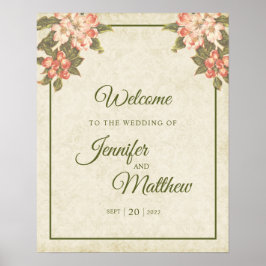 Vintag Apple Blossom | Begrüßungszeichen Poster