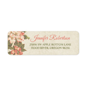 Vintag Apple Blossom RÜCKSENDEADRESSE
