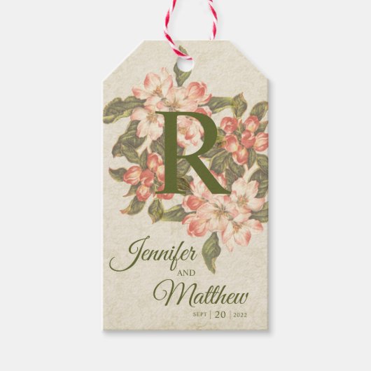 Vintag Apple Blossom | Ursprünglich | Hochzeit Geschenkanhänger (Vorderseite)