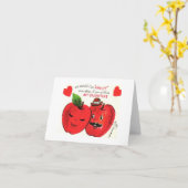 Vintag Apple Couple Valentine Karte (Gelbe Blume)