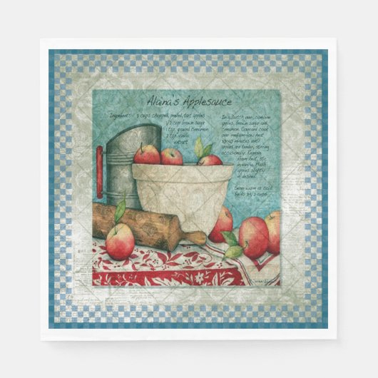 Vintag Apple Rezept Ephemera Decoupage Serviette (Vorderseite)