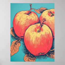 Vintag Apple Trio Poster