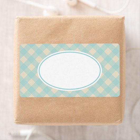 Vintag Aqua Gingham Labels (Insitu)