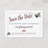 Vintag Aquamarin, Beige Rose Hochzeit speichern Si Hinweiskarte (Vorderseite)