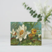 Vintag, aquatische Blume, Ehefrau Geburtstag Postkarte (Stehend Vorderseite)