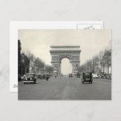 Vintag Arc de Triomphe Frankreich Postkarte (Vorne/Hinten)