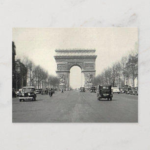Vintag Arc de Triomphe Frankreich Postkarte