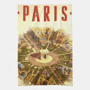 Vintag Arc de Triomphe, Paris, Frankreich Geschirrtuch