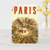 Vintag Arc de Triomphe, Paris, Frankreich Karte (Gelbe Blume)