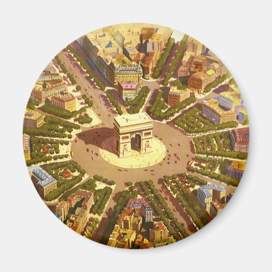 Vintag Arc de Triomphe, Paris, Frankreich Magnet (Vorne)