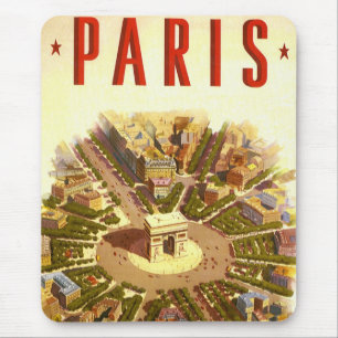 Vintag Arc de Triomphe, Paris, Frankreich Mousepad