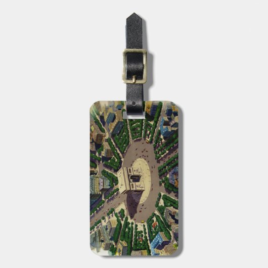 Vintag Arc de Triomphe Paris Gepäckanhänger (Vorderseite vertikal)