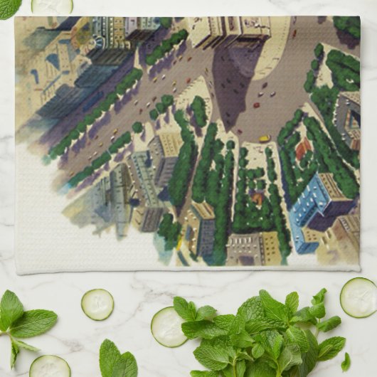 Vintag Arc de Triomphe Paris Geschirrtuch (Gefaltet)