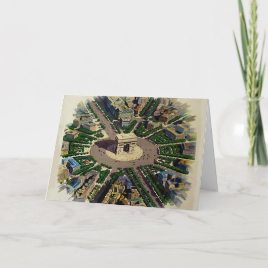 Vintag Arc de Triomphe Paris Karte (Vorderseite)