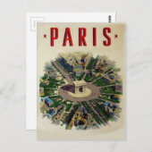 Vintag Arc de Triomphe Paris Postkarte (Vorne/Hinten)