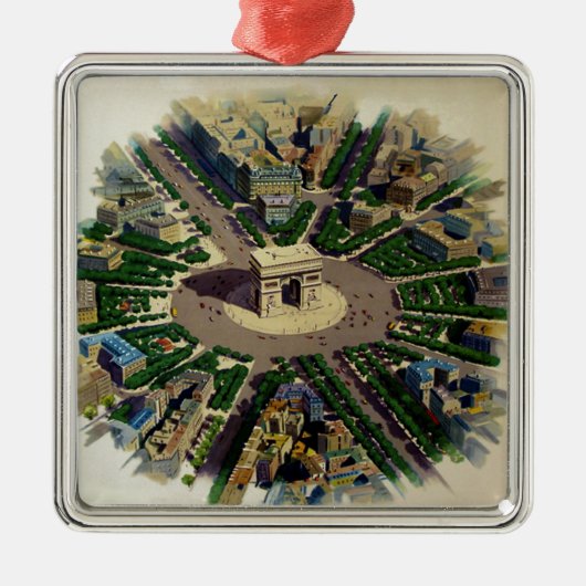 Vintag Arc de Triomphe Paris Silbernes Ornament (Vorne)