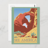 Vintag Arches National Park Travel Postkarte (Vorne/Hinten)
