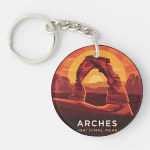 Vintag Arches Nationalpark Sunset Schlüsselanhänger