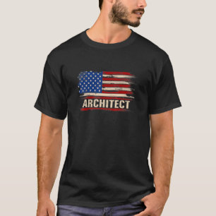 Vintag Architect American Flag Architecture T-Shirt