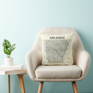 Vintag Arkansas Map Pillow Kissen