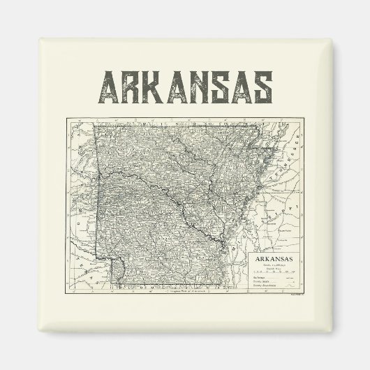 Vintag Arkansas Map Pillow Magnet (Vorne)