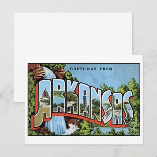Vintag Arkansas Postkarte (Vorne/Hinten)