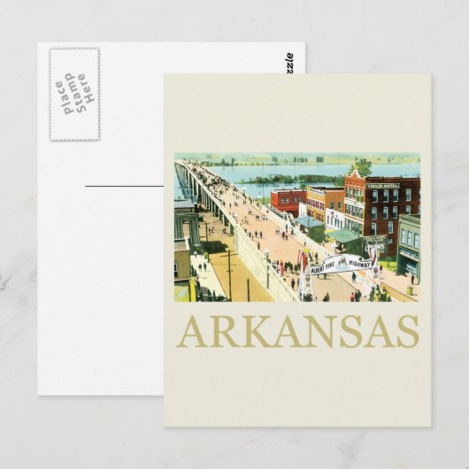Vintag Arkansas Postkarte (Vorne/Hinten)