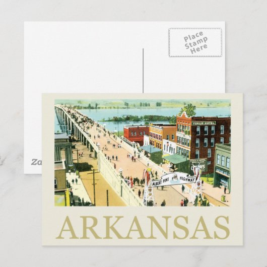 Vintag Arkansas Postkarte (Vorne/Hinten)