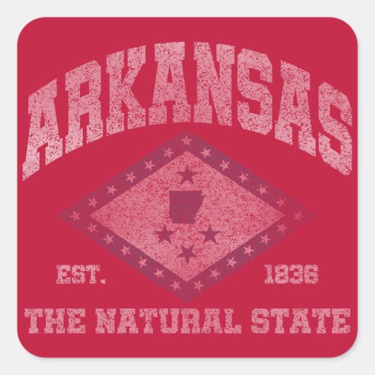 Vintag Arkansas Quadratischer Aufkleber (Vorderseite)