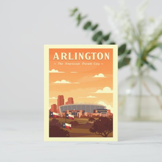 Vintag Arlington Texas Postkarte (Stehend Vorderseite)