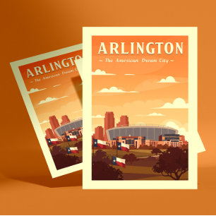 Vintag Arlington Texas Postkarte