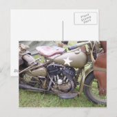 Vintag Army Motorrad Postkarte (Vorne/Hinten)