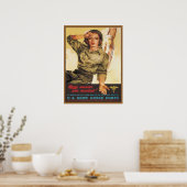Vintag Army Nurse Corps WW2 Poster (Küche)