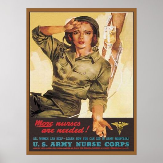 Vintag Army Nurse Corps WW2 Poster (Vorne)