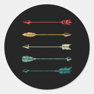 Vintag Arrow Traditionelle Bogenpfeile Bow Hunti Runder Aufkleber