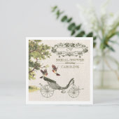 Vintag Art Burlap Texture Brautparty  Einladung (Stehend Vorderseite)