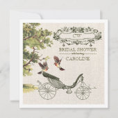 Vintag Art Burlap Texture Brautparty  Einladung (Vorderseite)