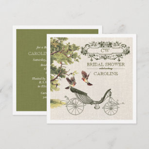 Vintag Art Burlap Texture Brautparty  Einladung