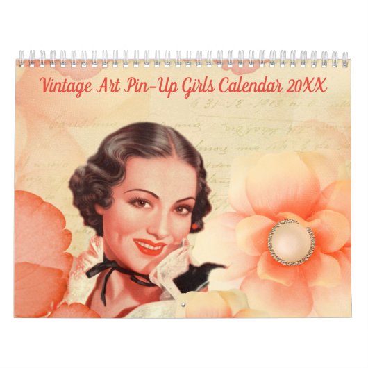 Vintag Art Button-Up Girls Kalender 20XX (Titelbild)